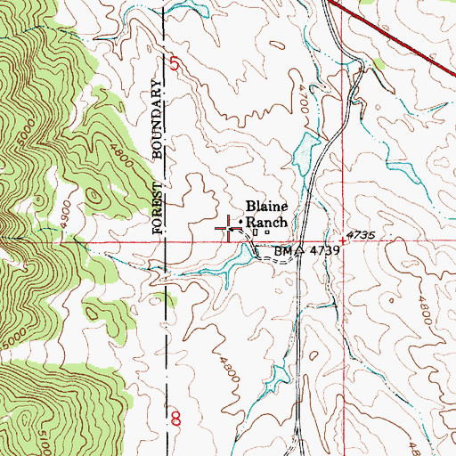Topographic Map of Blaine Ranch, SD