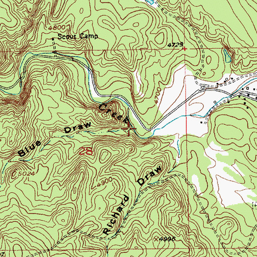 Topographic Map of Blue Draw, SD