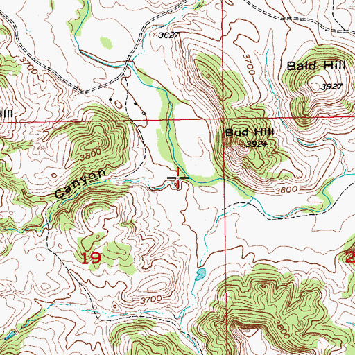 Topographic Map of Bobcat Canyon, SD