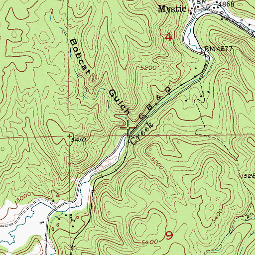 Topographic Map of Bobcat Gulch, SD