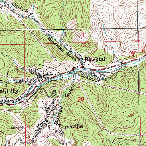 Topographic Map of Bobtail Gulch, SD