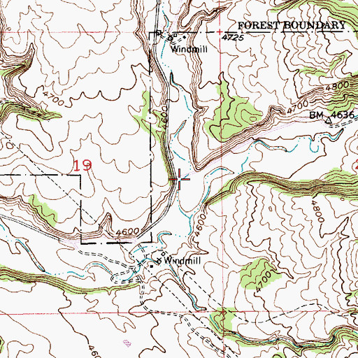 Topographic Map of Boles Canyon, SD