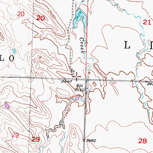 Topographic Map of Boock School, SD
