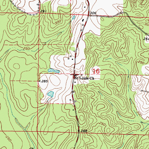 Topographic Map of Saint Louis Church, AL