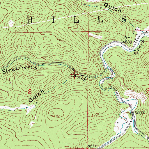 Topographic Map of Boomer Gulch, SD