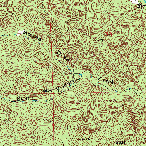 Topographic Map of Boone Draw, SD