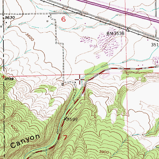 Topographic Map of Boulder Canyon, SD