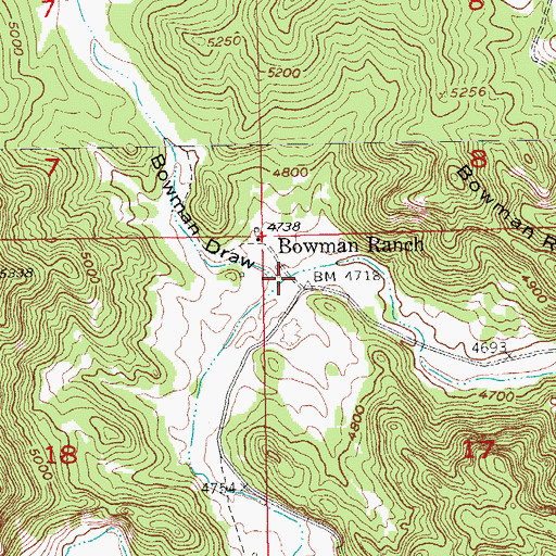 Topographic Map of Bowman Ranch, SD