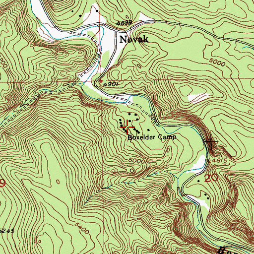 Topographic Map of Boxelder Camp, SD