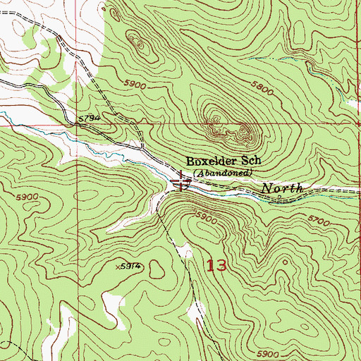 Topographic Map of Boxelder School, SD
