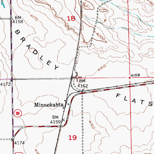 Topographic Map of Bradley Flats, SD