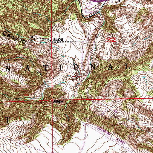 Topographic Map of Brady Canyon, SD
