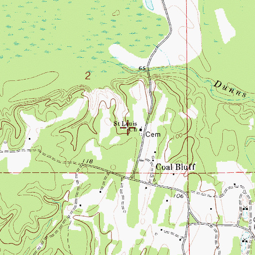 Topographic Map of Saint Louis Church, AL