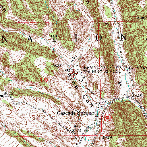 Topographic Map of Brainerd Indian Training School, SD