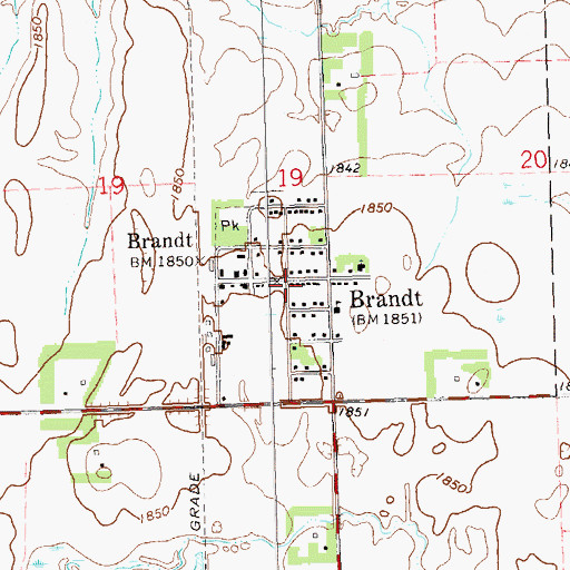 Topographic Map of Brandt, SD