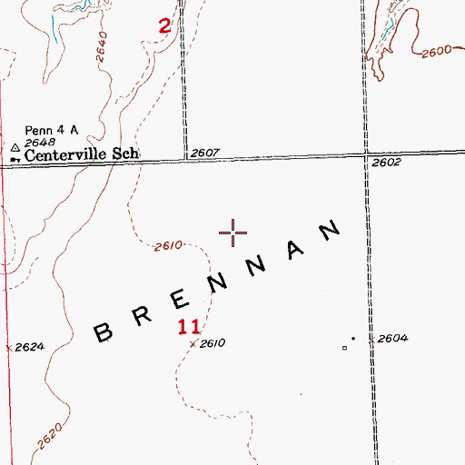 Topographic Map of Brennan Flat, SD