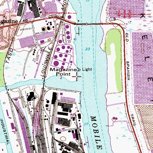 Topographic Map of Magazine Point, AL