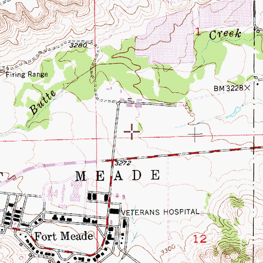 Topographic Map of Brown High School, SD