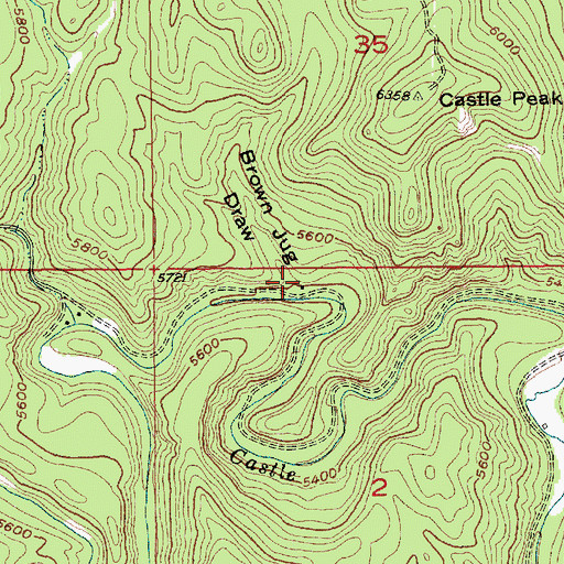 Topographic Map of Brown Jug Draw, SD