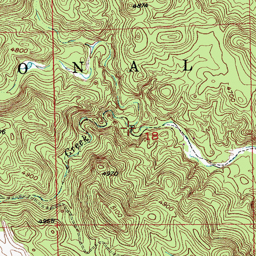 Topographic Map of Brush Creek, SD