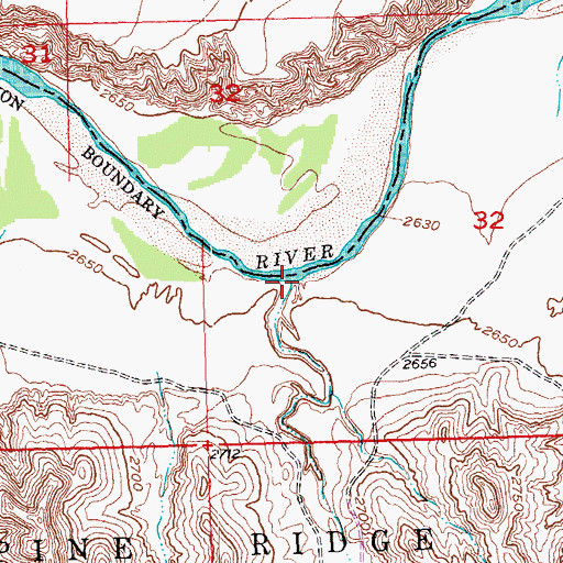 Topographic Map of Brush Creek, SD