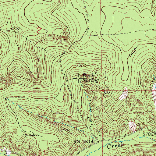 Topographic Map of Buck Spring, SD