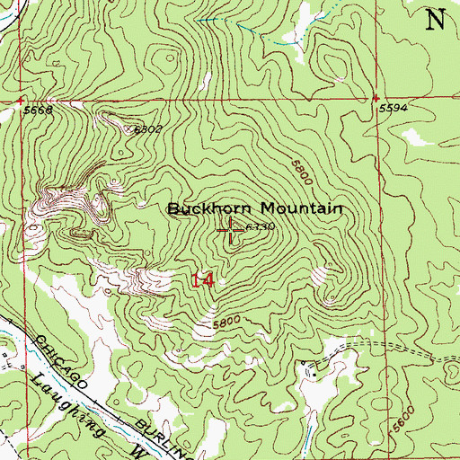 Topographic Map of Buckhorn Mountain, SD