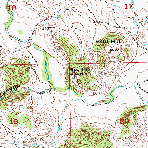 Topographic Map of Bud Hill, SD