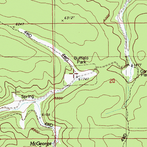Topographic Map of Buffalo Park, SD
