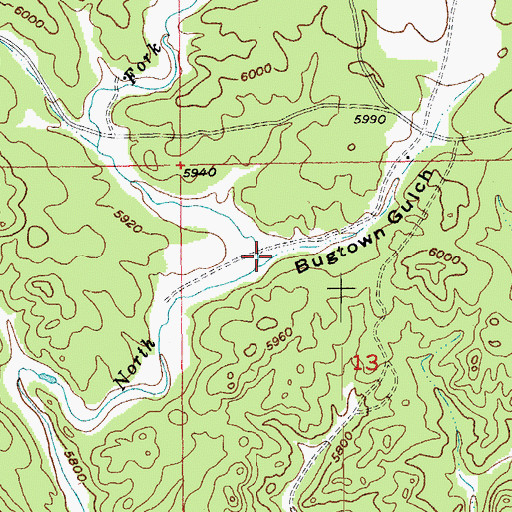 Topographic Map of Bugtown Gulch, SD