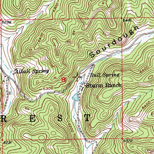 Topographic Map of Bull Spring, SD