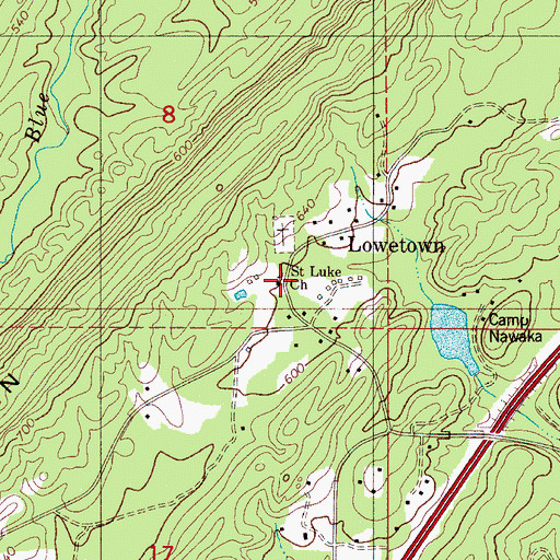 Topographic Map of Saint Luke Church, AL