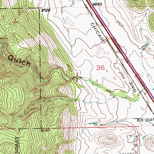 Topographic Map of Bulldog Gulch, SD