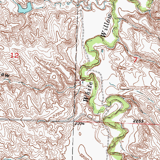 Topographic Map of Bushnell Draw, SD