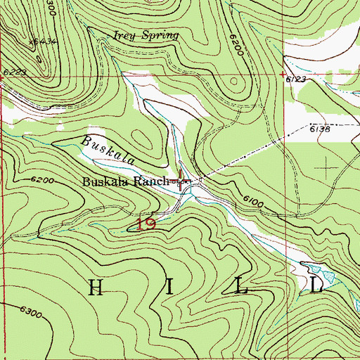 Topographic Map of Buskala Ranch, SD