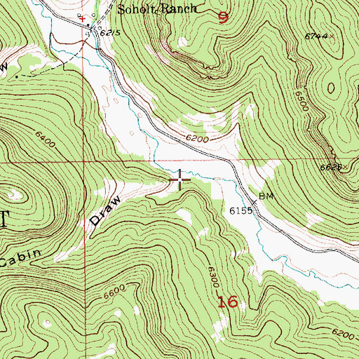 Topographic Map of Cabin Draw, SD