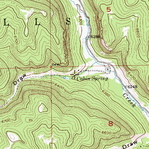 Topographic Map of Cabin Spring, SD