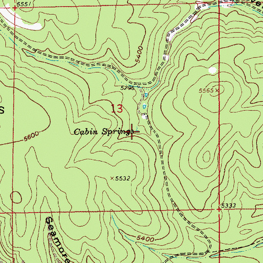 Topographic Map of Cabin Springs, SD