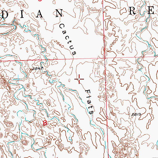 Topographic Map of Cactus Flats, SD