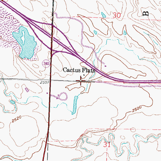 Topographic Map of Cactus Flat, SD