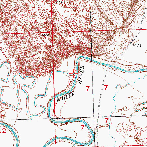 Topographic Map of Cain Creek, SD