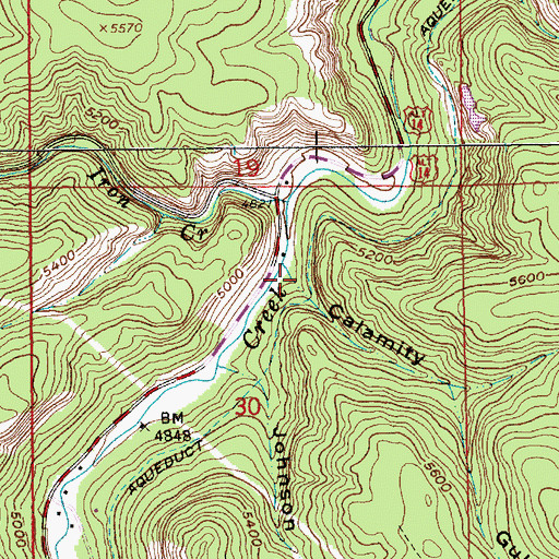 Topographic Map of Calamity Gulch, SD
