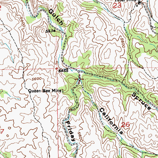 Topographic Map of California Gulch, SD