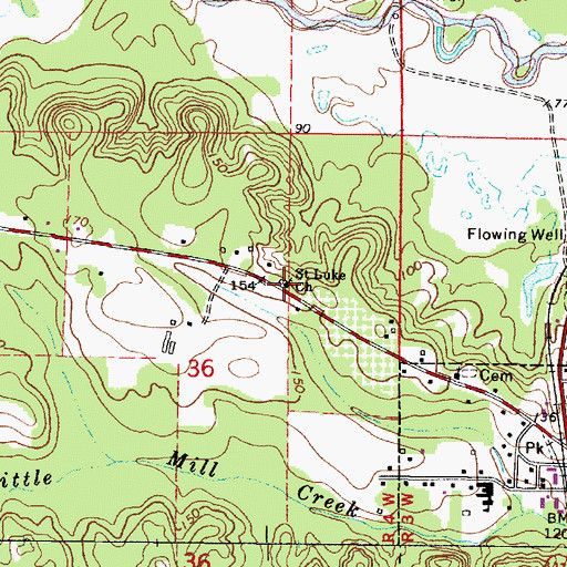 Topographic Map of Saint Luke Church, AL