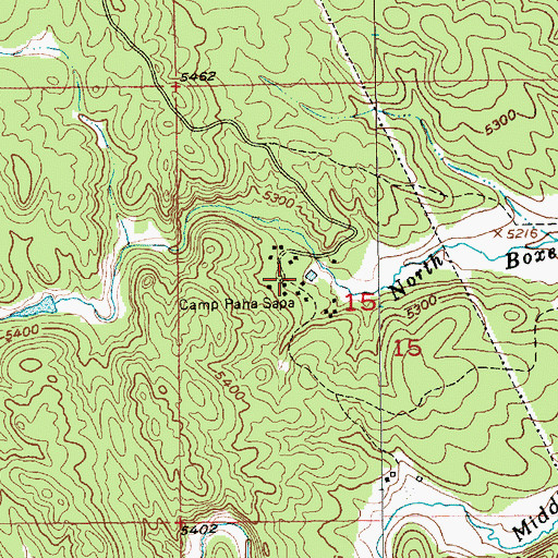 Topographic Map of Camp Paha Sapa, SD
