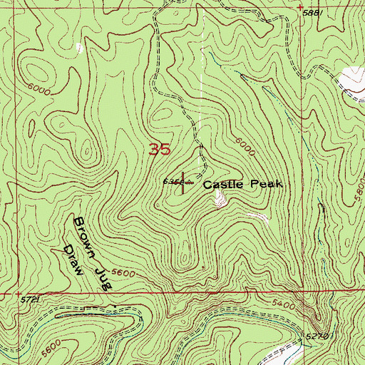 Topographic Map of Castle Peak, SD