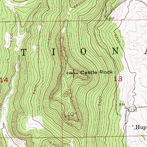 Topographic Map of Castle Rock, SD