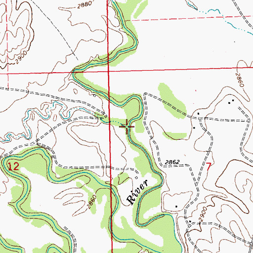 Topographic Map of Cedar Bluff Creek, SD