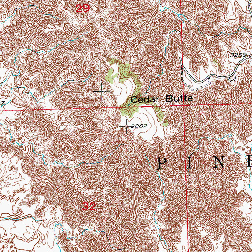 Topographic Map of Cedar Butte, SD