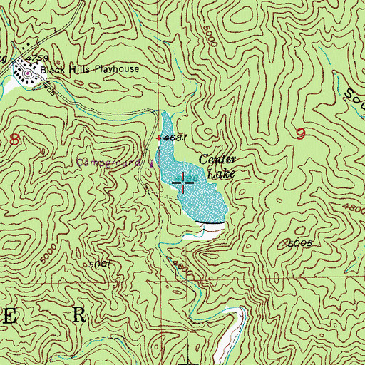 Topographic Map of Center Lake, SD